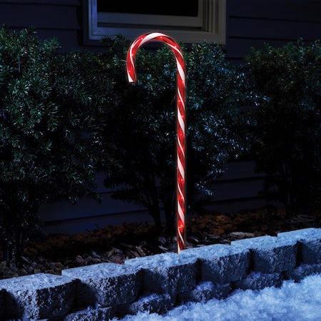 Celebrations Celebrations Clear Lighted Candy Cane 27 in. Pathway Decor 21254-71